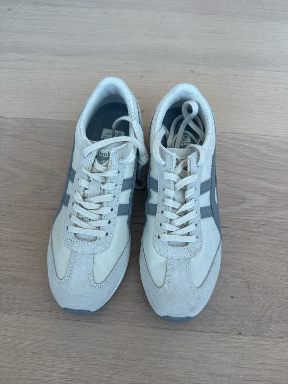 Onitsuka Tiger by Asics Cream and Gray Retro Sneakers